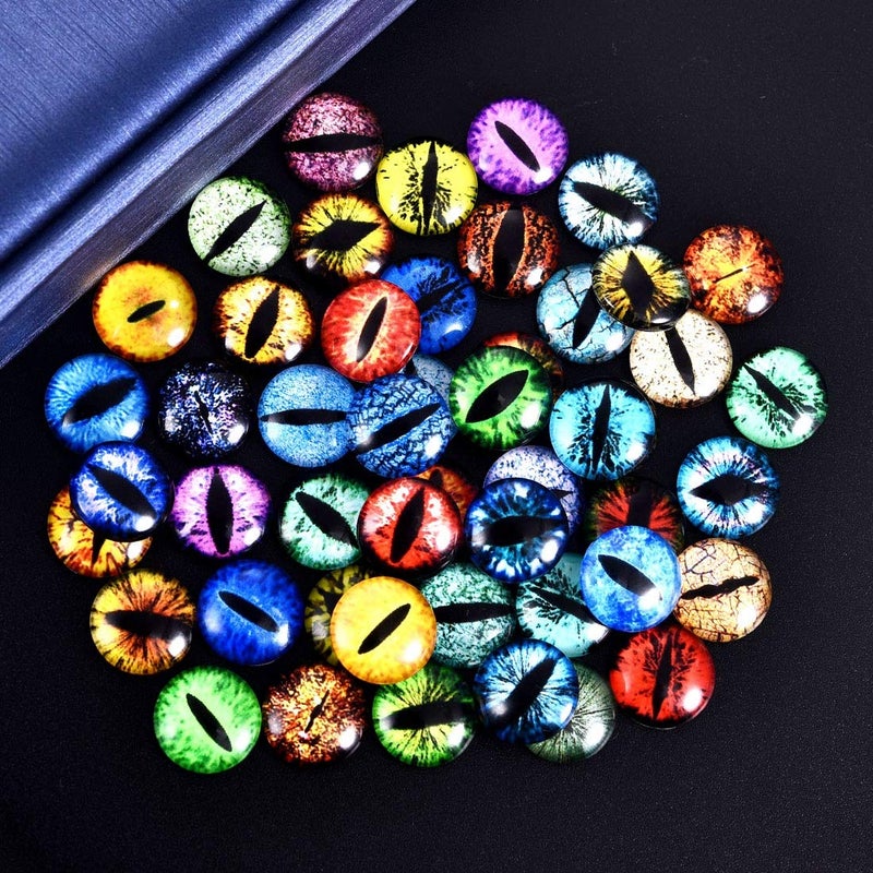 DROLE 100Pcs 25mm Glass Cabochons Evil Dragon Snake Doll Eye Covered Flatback Dome Cabochon Fit 25mm Jewelry Blanks - Image 2